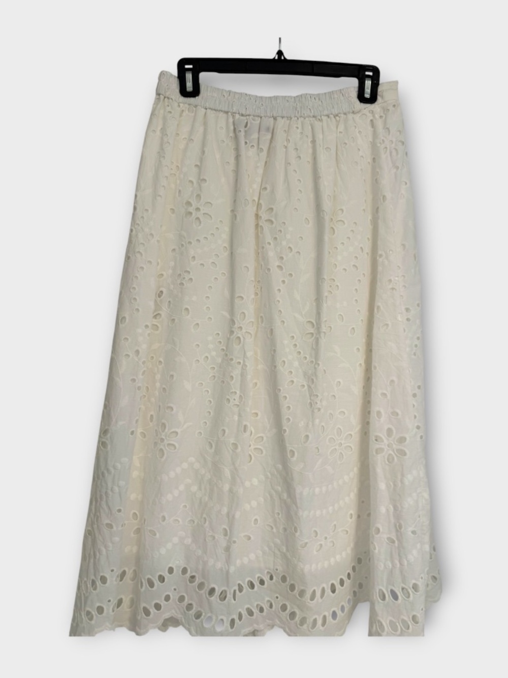 Banana Republic Eyelet White midi skirt - Petite Small